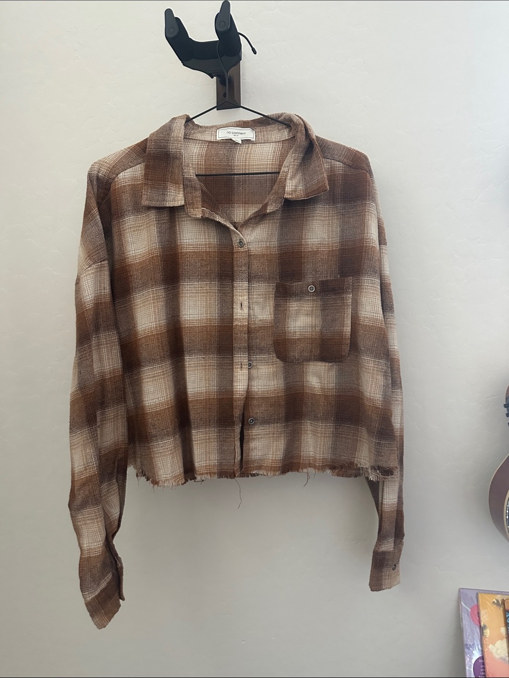 Distressed Cropped Flannel
